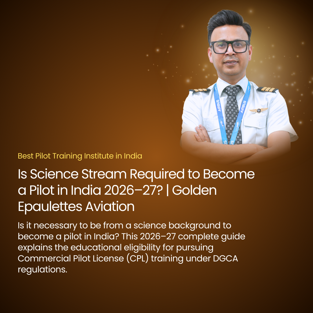 Is Science Stream Required to Become a Pilot in India 2026–27? | Golden Epaulettes Aviation